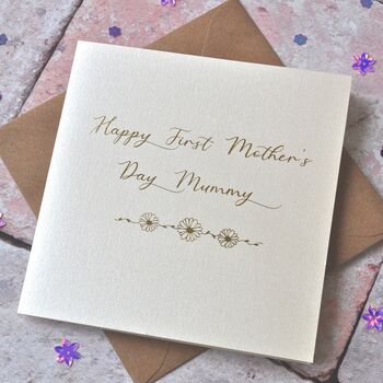 Personalised Gold Foiled First Mother's Day Card, 3 of 4