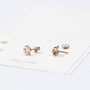 Lucky Clover Silver Gold Or Rose Gold Stud Earrings, thumbnail 4 of 10