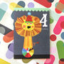 Mini Lion 4th Birthday Card, thumbnail 4 of 5