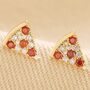Crystal Pizza Stud Earrings In Gold Plating, thumbnail 3 of 4