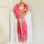 Pink, Cream And Taupe Super Soft Fluffy Winter Scarf With Tassels, thumbnail 1 of 4