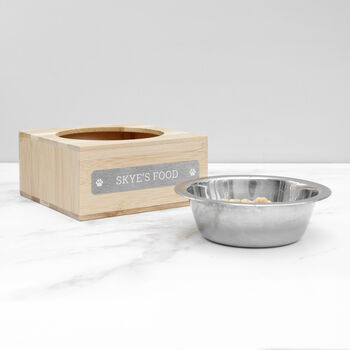 Personalised Small Bamboo Pet Bowl For Cats And Dogs, 4 of 5
