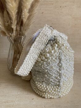 White Pearl Embellished Potli Bag, 3 of 7