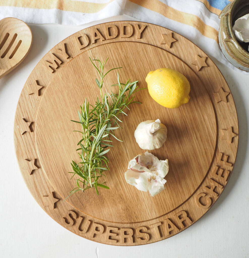 Large Personalised Round Wooden Stars Chopping Board, 1 of 4