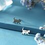 Schrodinger's Cat Asymmetric Stud Earrings In Sterling Silver, thumbnail 4 of 12