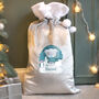 Personalised Grey Tiny Tatty Teddy Christmas Luxury Pom Pom Sack, thumbnail 1 of 4