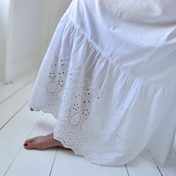 Ladies Long Sleeve Embroidered Nightdress With Lace 'Clarissa', 6 of 10