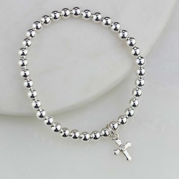 Child's Christening Bracelet With Silver Cross, 3 of 4