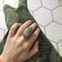 Oval Aventurine Gemstone Ring Set In Sterling Silver, thumbnail 2 of 6