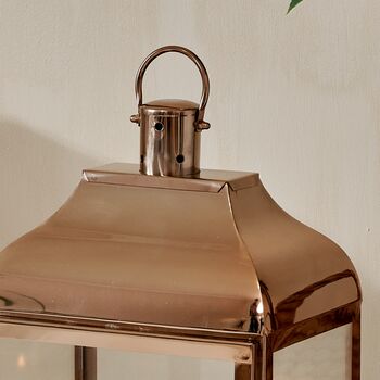 Rose Gold Candle Lantern Two Sizes, 2 of 12