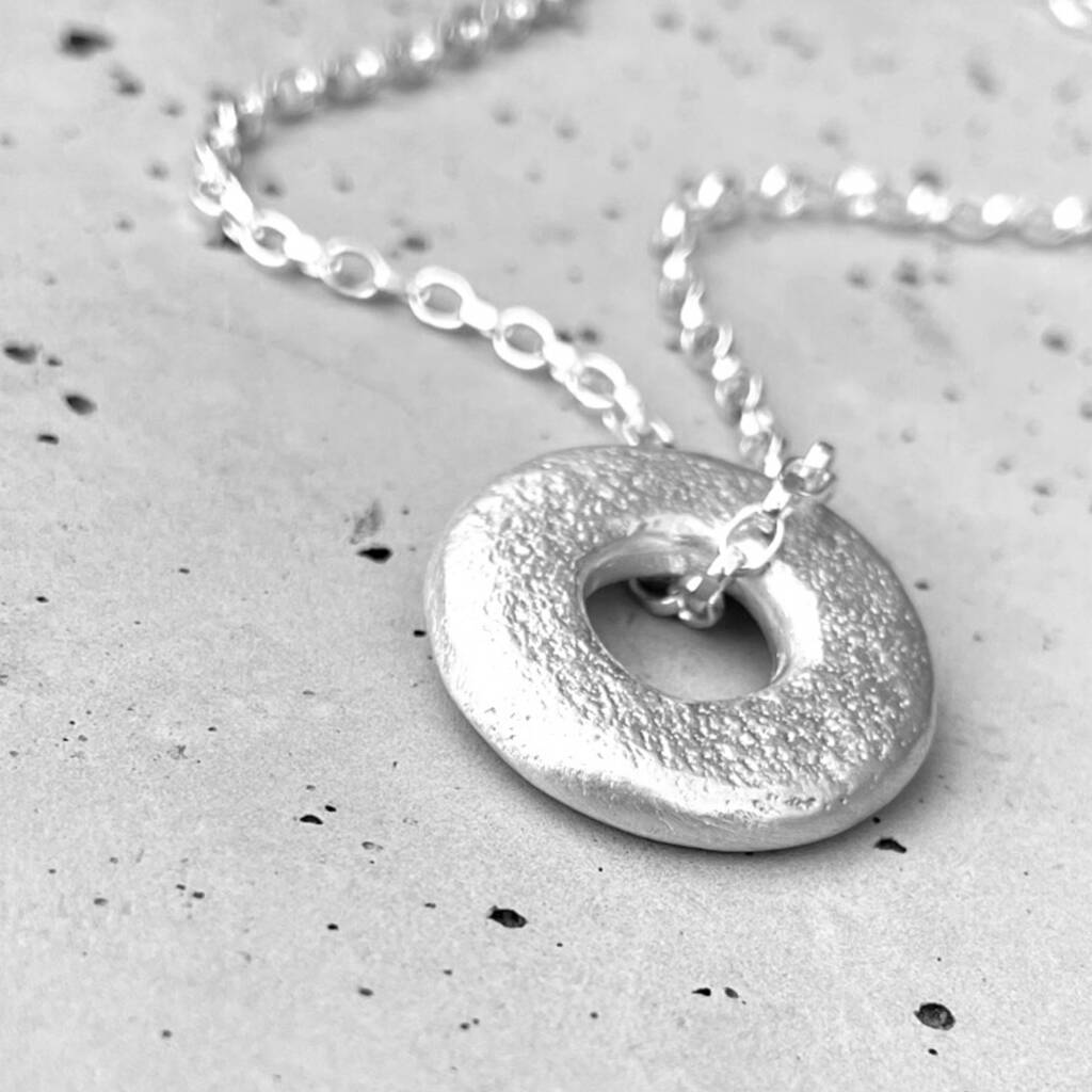 Sterling Silver Donut Charm Necklace By The Jewellery Boutique ...