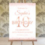 40th Birthday Rose Gold Welcome Sign, thumbnail 3 of 6