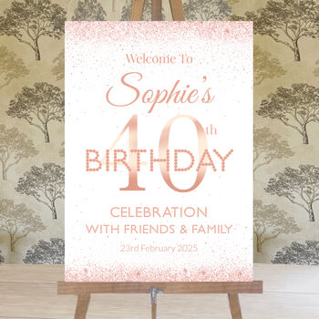 40th Birthday Rose Gold Welcome Sign, 3 of 6