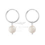 Chunky 18 K Gold Or Silver Freshwater Pearl Hoops, thumbnail 3 of 10
