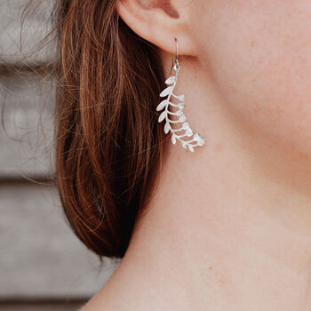 'Gossamer Hellys' Ethical Hand Beaten Steel Earrings, 2 of 5