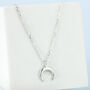 Sterling Silver Crescent Moon Pendant Necklace, thumbnail 2 of 5