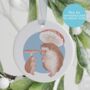 Personalised Hedgehogs Baby's 1st Christmas Decoration, thumbnail 1 of 4