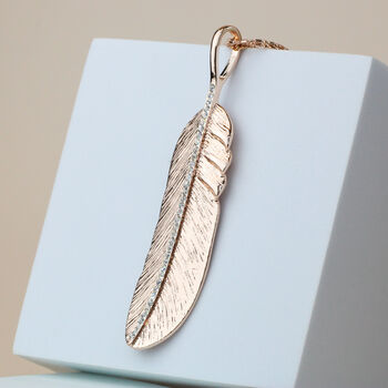 Long Feather Pendant Necklace, 3 of 5