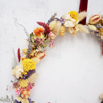 'Ceres' Summer Dried Flower Door Wreath, 6 of 8