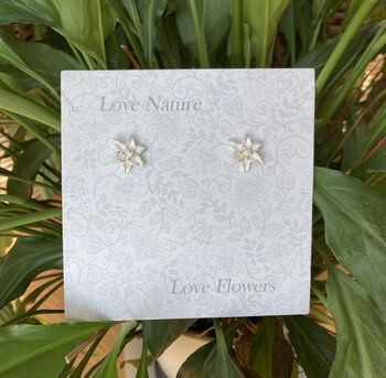 White Lily Flower Clip On Earrings, 2 of 3