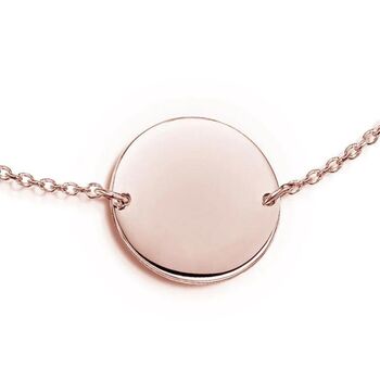 Personalised 18 K Rose Gold Plated Disc Chain Bracelet, 4 of 5