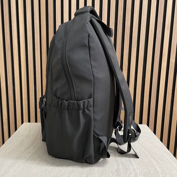 Personalised Black Unisex Backpack, 4 of 6