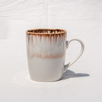 White U Shaped Handmade Porcelain Mug, 2 of 11