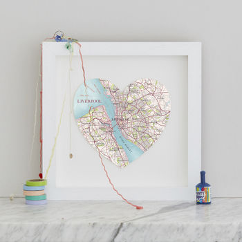Personalised Location Liverpool Map Heart Print, 2 of 4