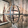 Wooden Orb Chandelier Metal Orb Detail And Crystal, thumbnail 1 of 3