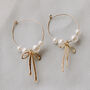 Bow And Pearl Hoops Earrings, thumbnail 1 of 3