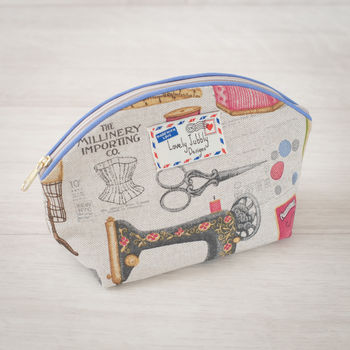 Sewing Knitting Crafters Gift Makeup Toiletry Wash Bag, 4 of 5