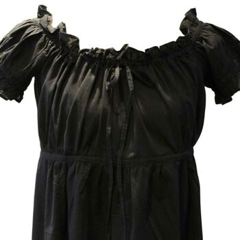 Ladies Black Cotton Nightdress 'Darcy', 9 of 9