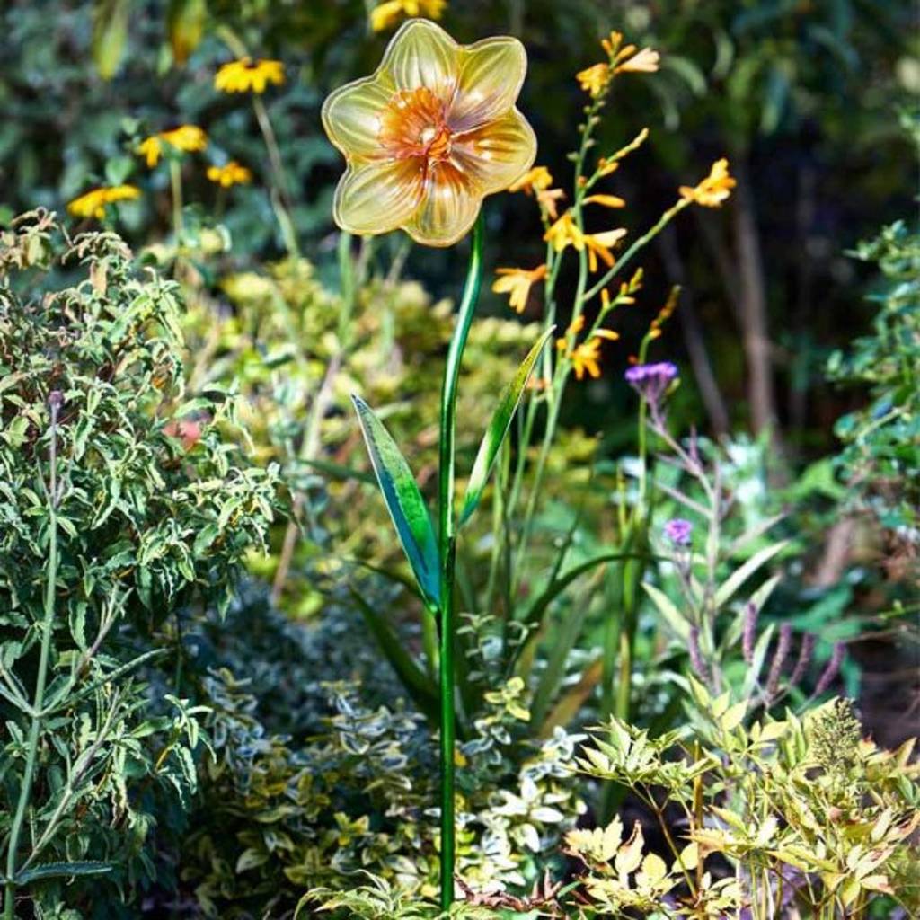 Glass Daffodil Garden Ornament By Garden Selections