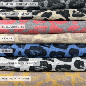 Leopard Print Cashmere Blend Super Soft Blanket Scarf, 4 of 9