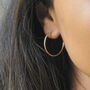 9ct Solid Gold Medium Delicate Hoop Earrings, thumbnail 1 of 3