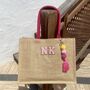 Personalised Jute Pom Pom Tote Bag, thumbnail 1 of 4