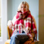 Personalised Poppy Checked Blanket Scarf, thumbnail 4 of 4