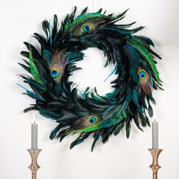Peacock Feather Door Wreath, 2 of 3