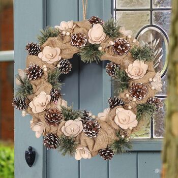 Natural Winter Roses Wreath, 3 of 6