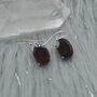 Garnet Earrings: Dangle Drop, Oval, January Birthstone, thumbnail 6 of 11