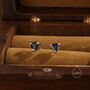 Sterling Silver Trillion Cut Black Cz Stud Earrings, thumbnail 5 of 11