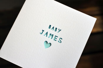 Personalised New Baby Name Paper Cut Card, 3 of 5