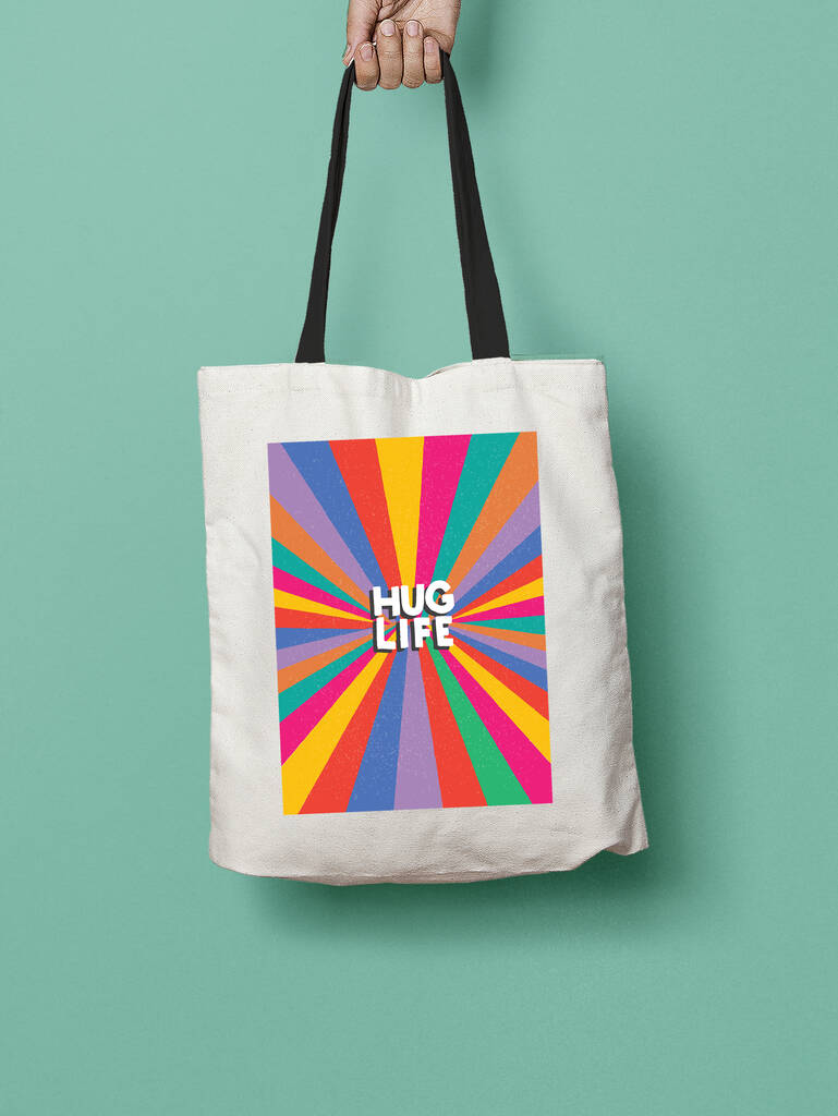 Hug Life Rainbow Tote Bag By Wild Living | notonthehighstreet.com