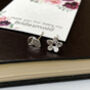 Sterling Silver Flower And Leaf Teacher Earrings, thumbnail 6 of 10