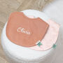 Personalised Trixie Rosy Rabbit Two Pack Newborn Bibs, thumbnail 1 of 5