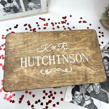 Personalised Wooden Couple's Keepsake Box, 10 of 12