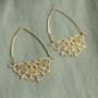 Gold Lace Filigree Hoop Earrings, thumbnail 2 of 8