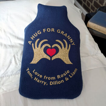 Hug For Granny Personalised Hot Water Bottle Cover Gift, 4 of 4