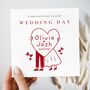 Personalised Red Wedding Card, Mr And Mrs On Your Wedding Day Card, thumbnail 1 of 3