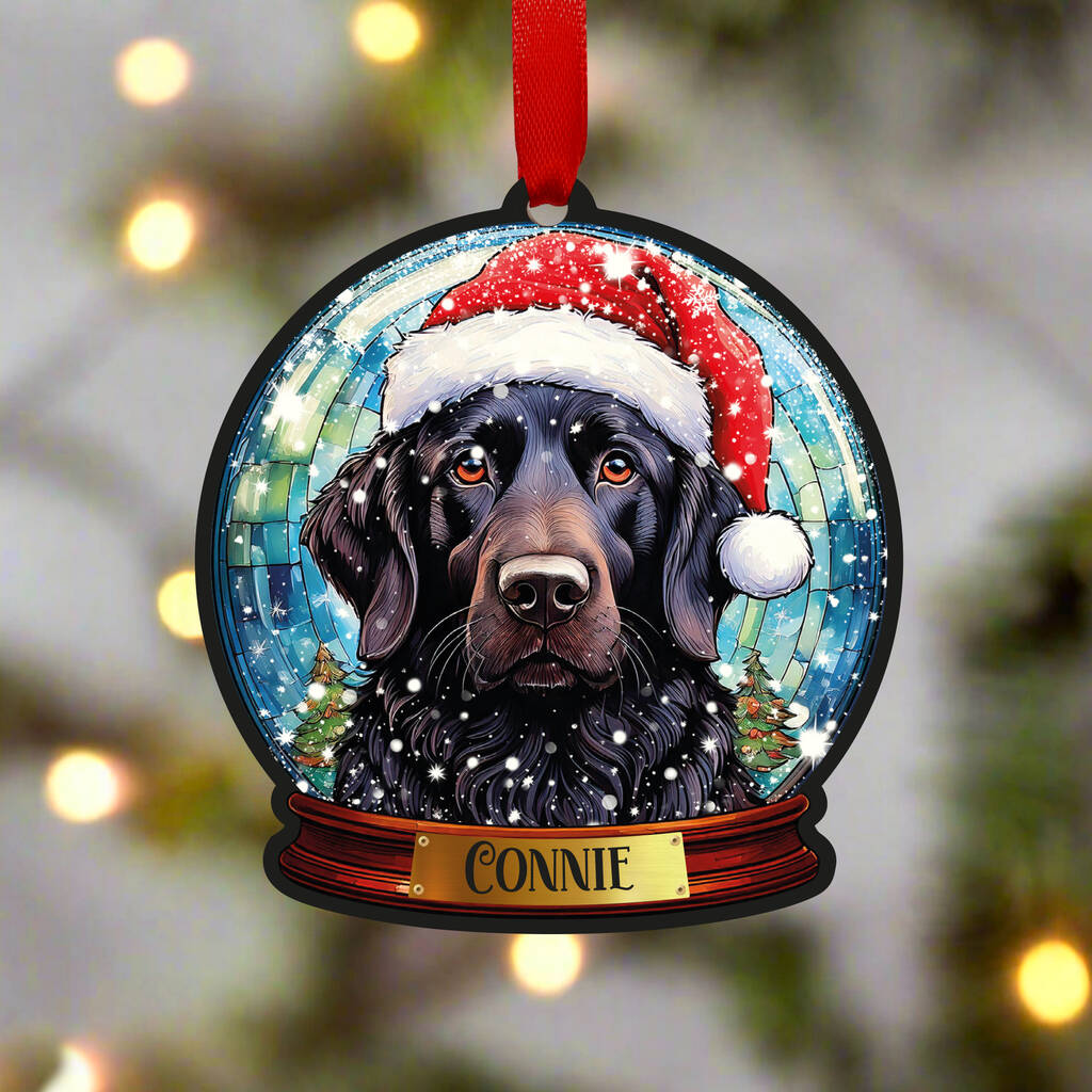 Flat Coated Retriever Dog Tree Decoration, 1 of 2